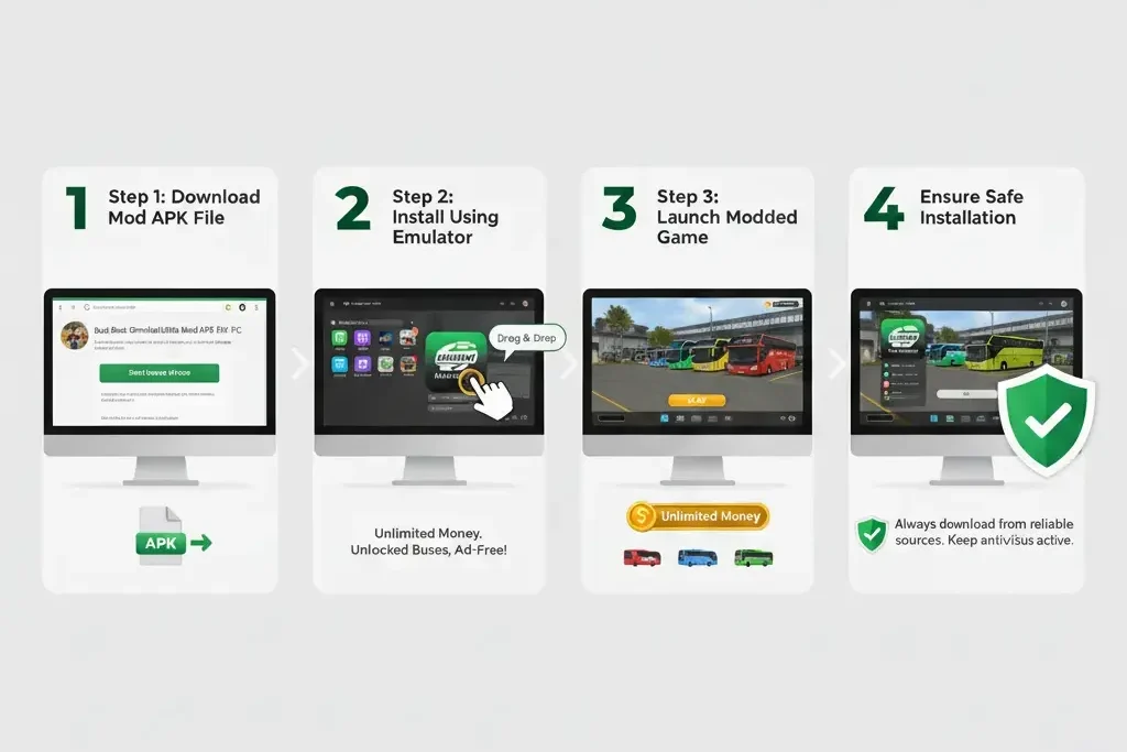 How to install Bus Simulator Ultimate Mod Apk for Pc